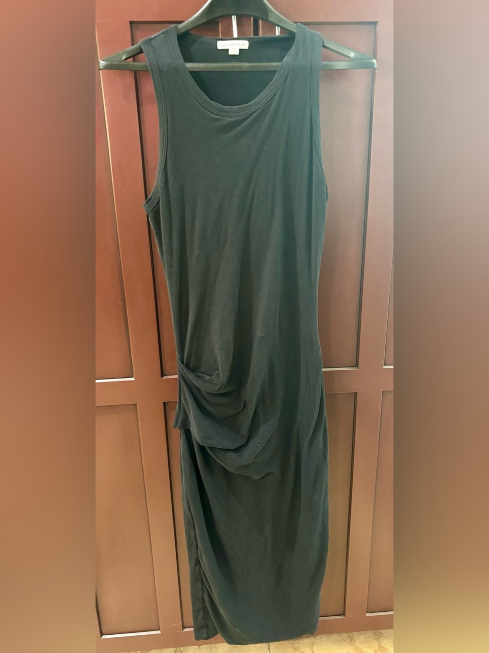 James Perse Black Sleeveless Draped Maxi Dress
